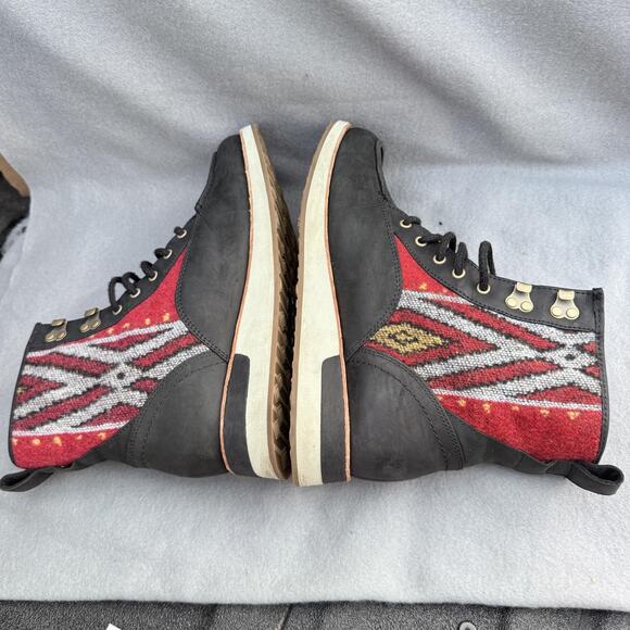 Merrell Boots Womens Size 8 Black Red Aztec Knit Lace Up Ankle Moc Toe J001964‎ - Picture 7 of 9